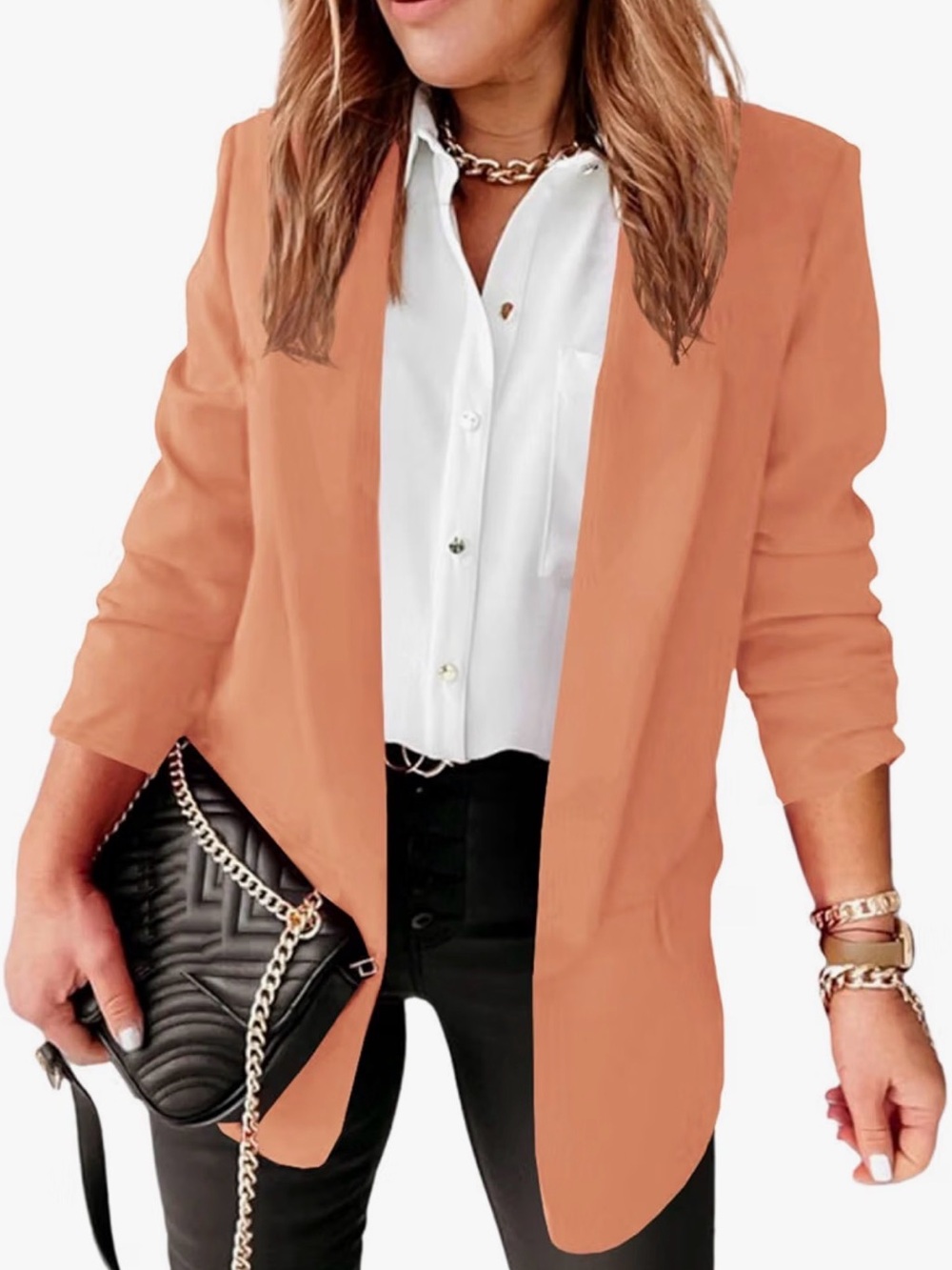 Peachy Women's Tailored Blazer - Classic Single-Breasted Design